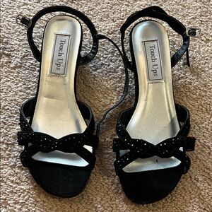 Touch Ups Black Strappy Knotted Dress Sandals